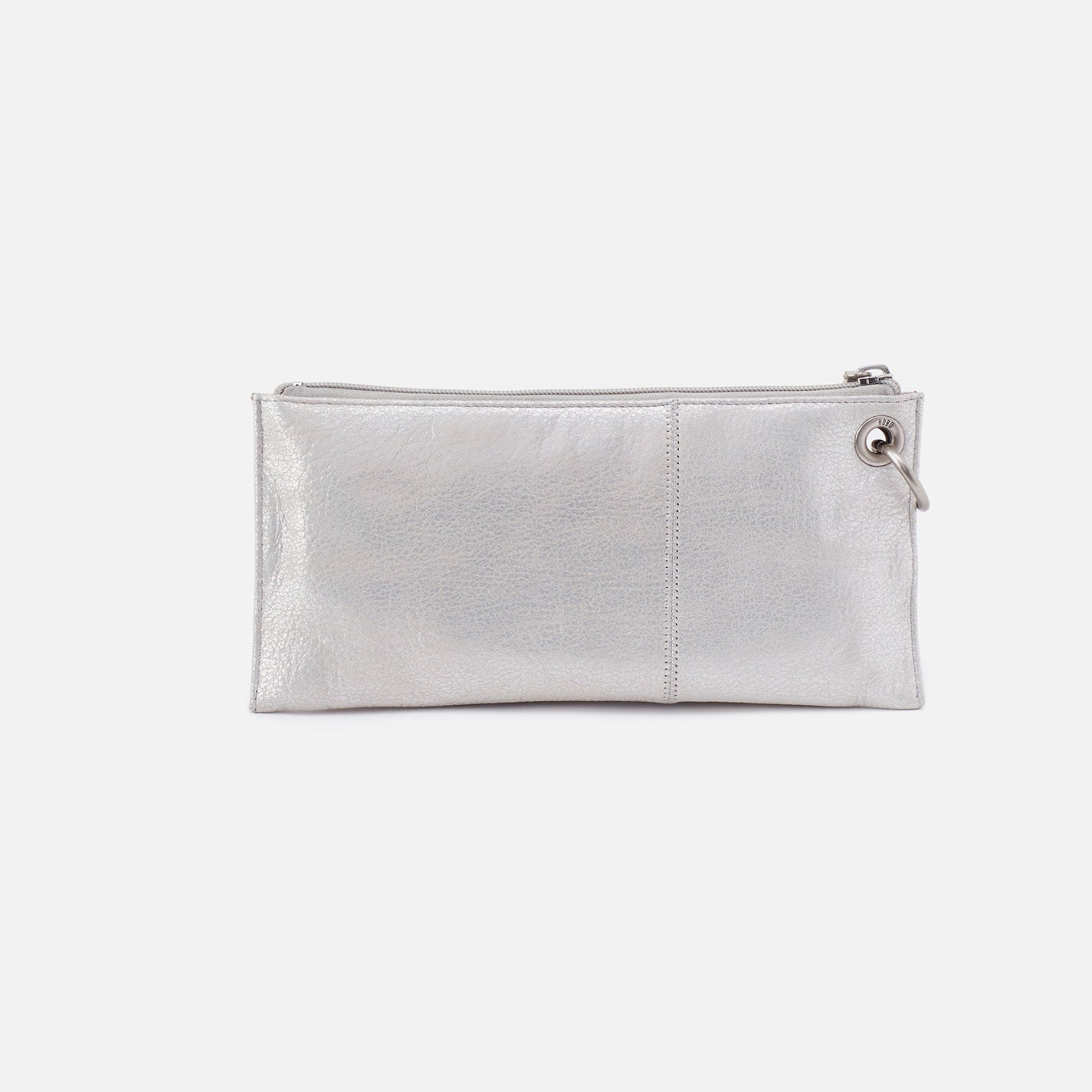 Vida Wristlet In Metallic Leather - Silver - Image 7