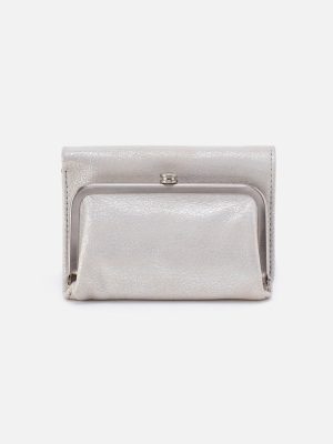 Robin Compact Wallet In Metallic Leather - Silver