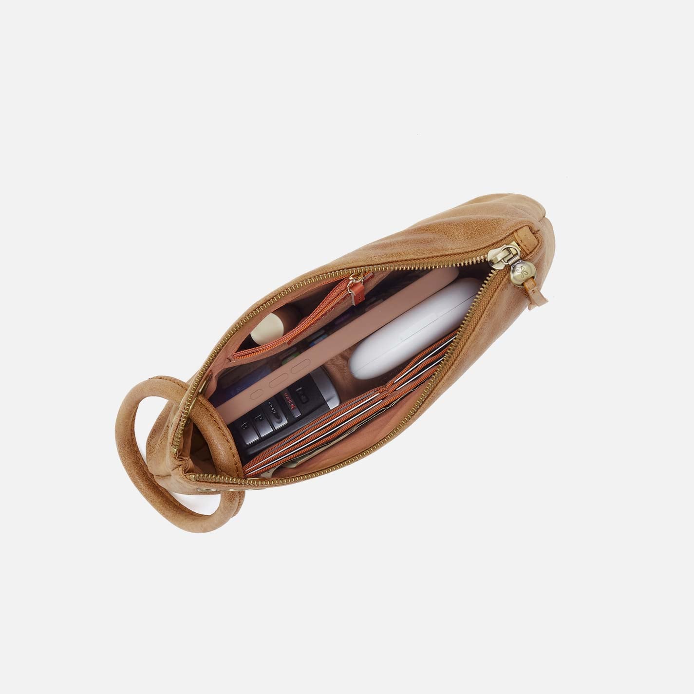 Daisy Daze Large Wristlet in Buffed Leather - Whiskey - Image 3