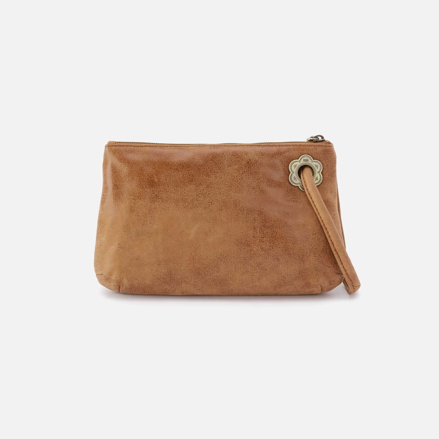 Daisy Daze Large Wristlet in Buffed Leather - Whiskey - Image 4