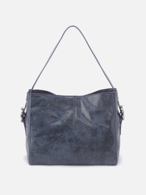 Render Shoulder Bag in Buffed Leather - Indigo Sky