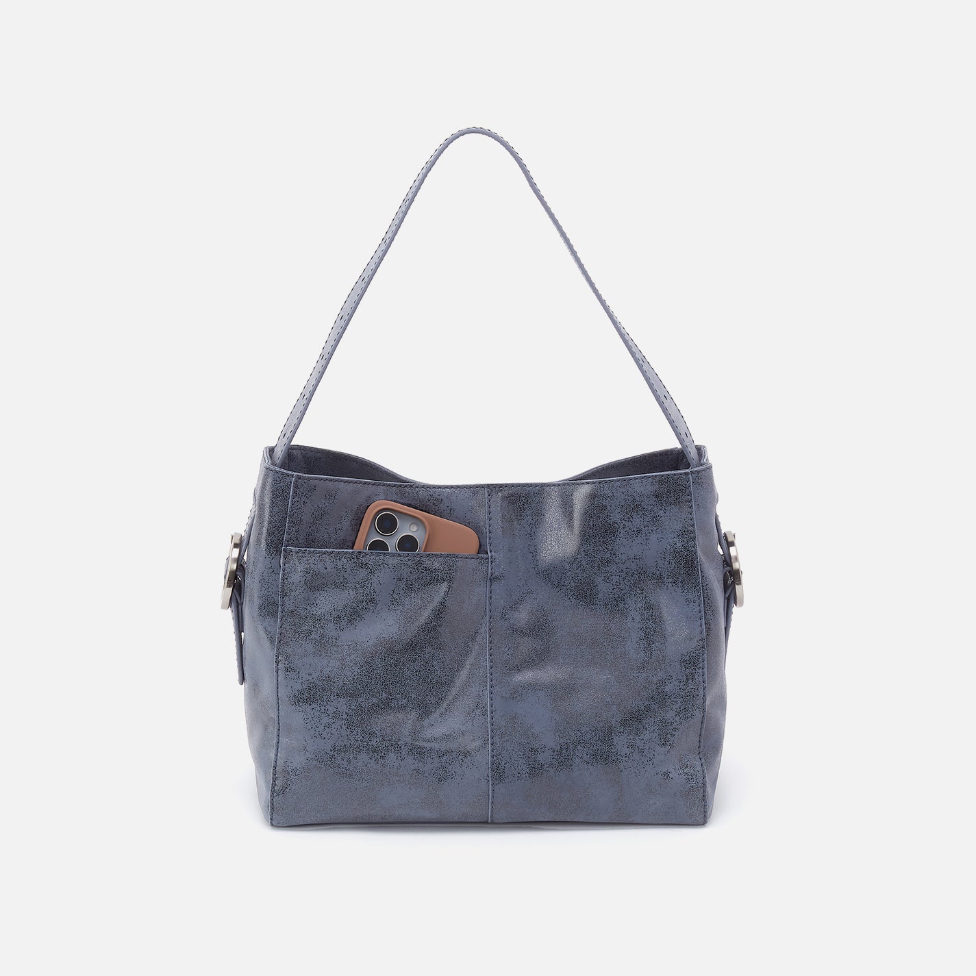 Render Shoulder Bag in Buffed Leather - Indigo Sky - Image 5