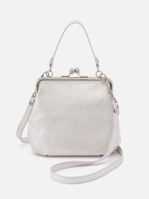 Alba Crossbody In Metallic Leather - Silver