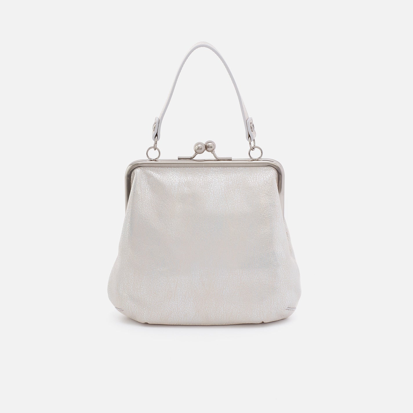 Alba Crossbody In Metallic Leather - Silver - Image 5