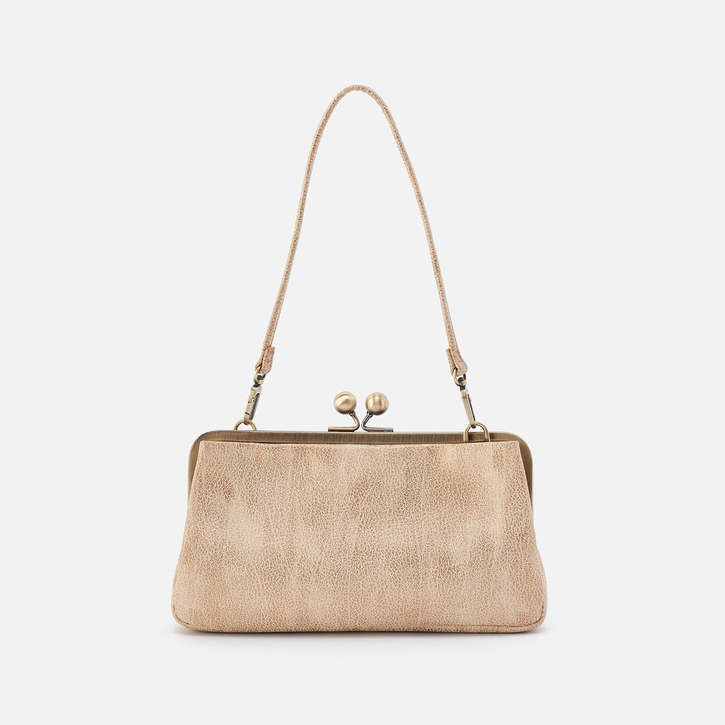 Lauren Frame Crossbody in Metallic Leather - Gold Leaf - Image 6
