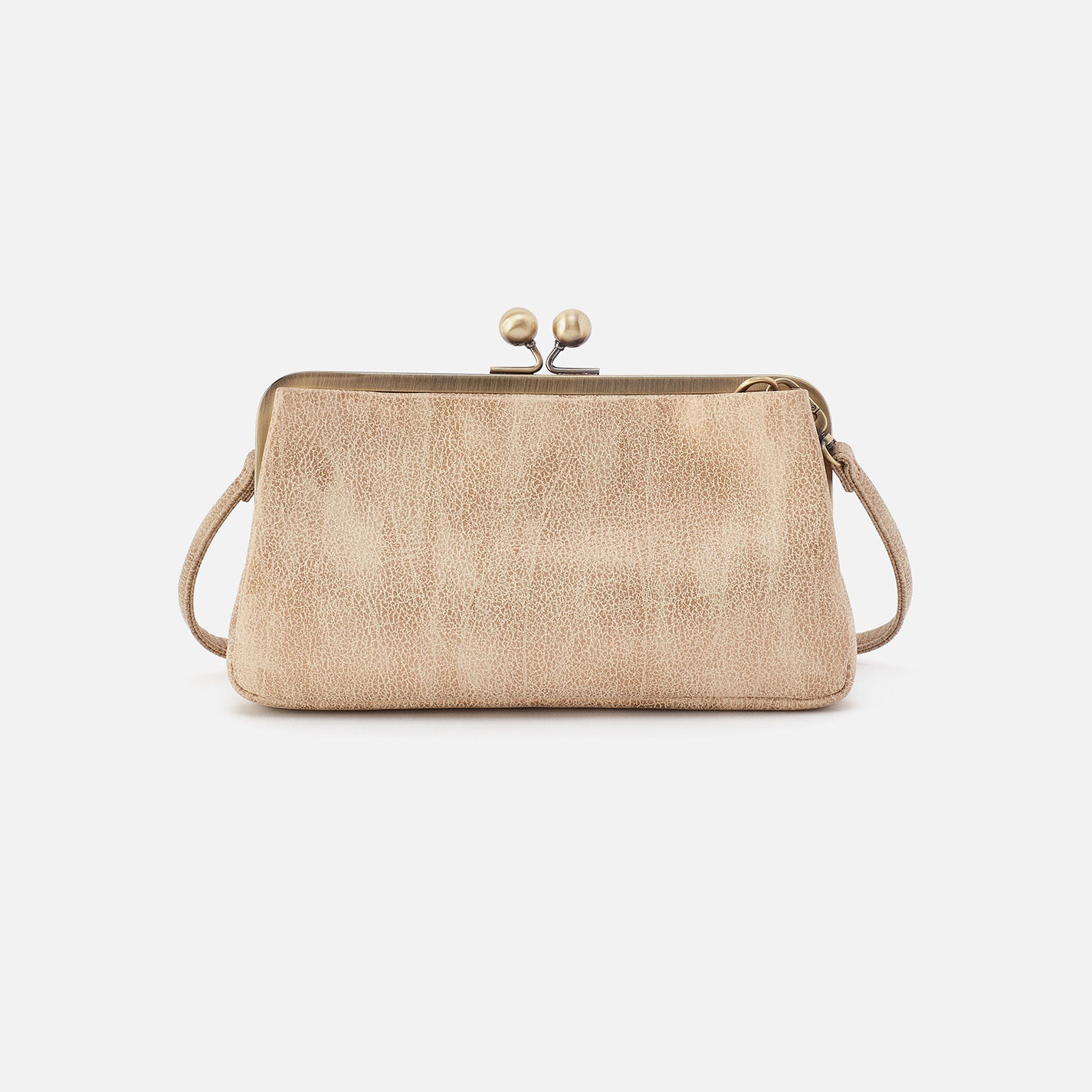 Lauren Frame Crossbody in Metallic Leather - Gold Leaf - Image 7