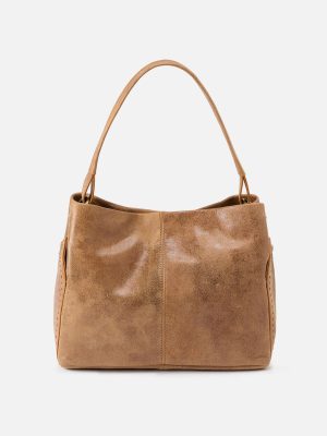 Seneca Shoulder Bag in Buffed Leather - Whiskey