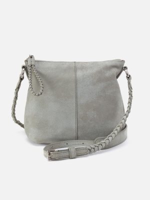 Lasso Medium Crossbody In Buffed Leather - Misty Harbor