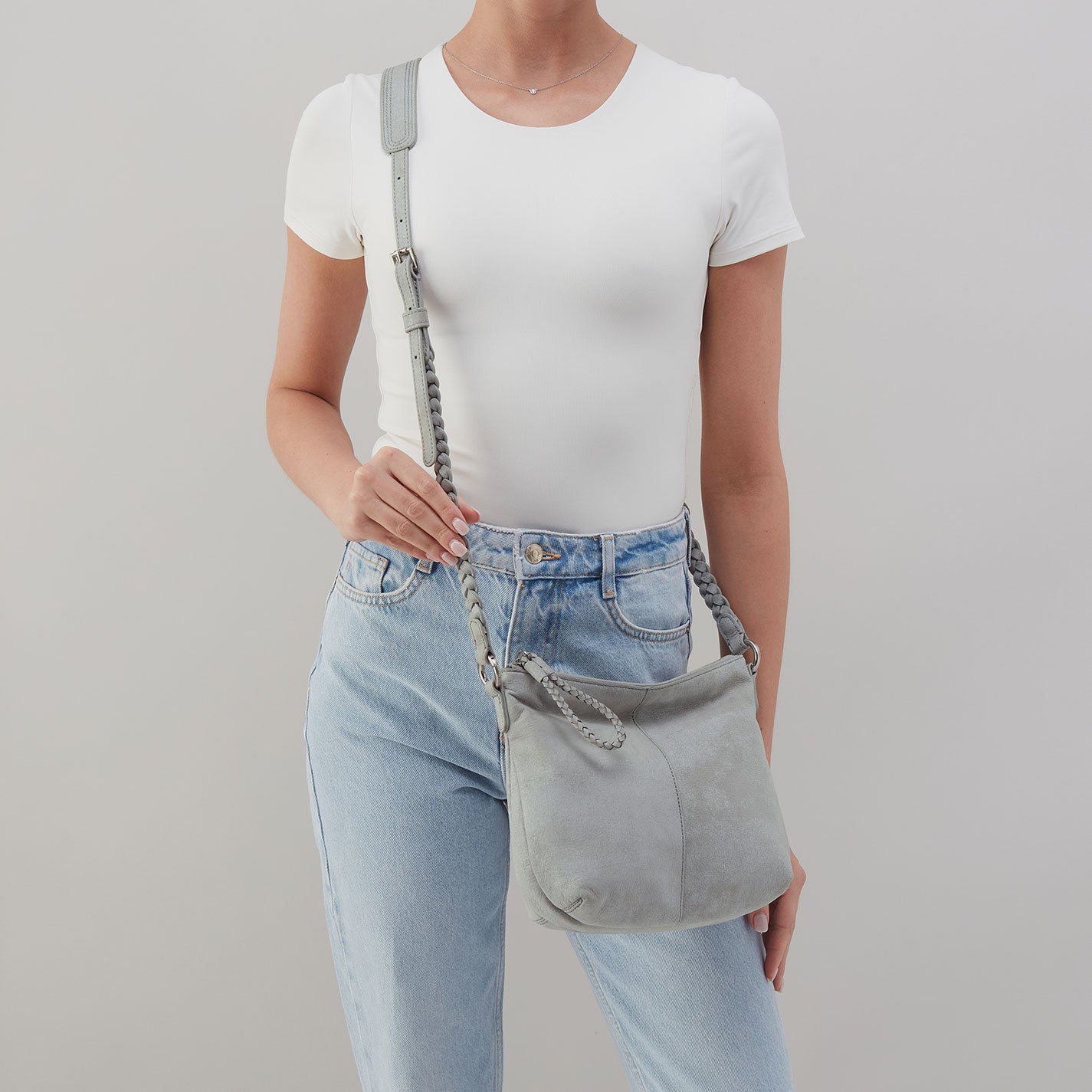 Lasso Medium Crossbody In Buffed Leather - Misty Harbor - Image 2