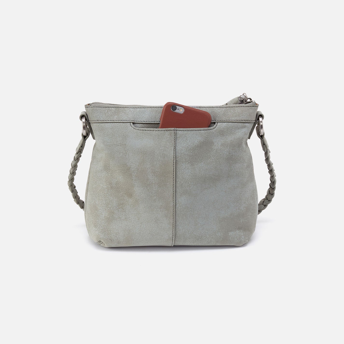 Lasso Medium Crossbody In Buffed Leather - Misty Harbor - Image 3