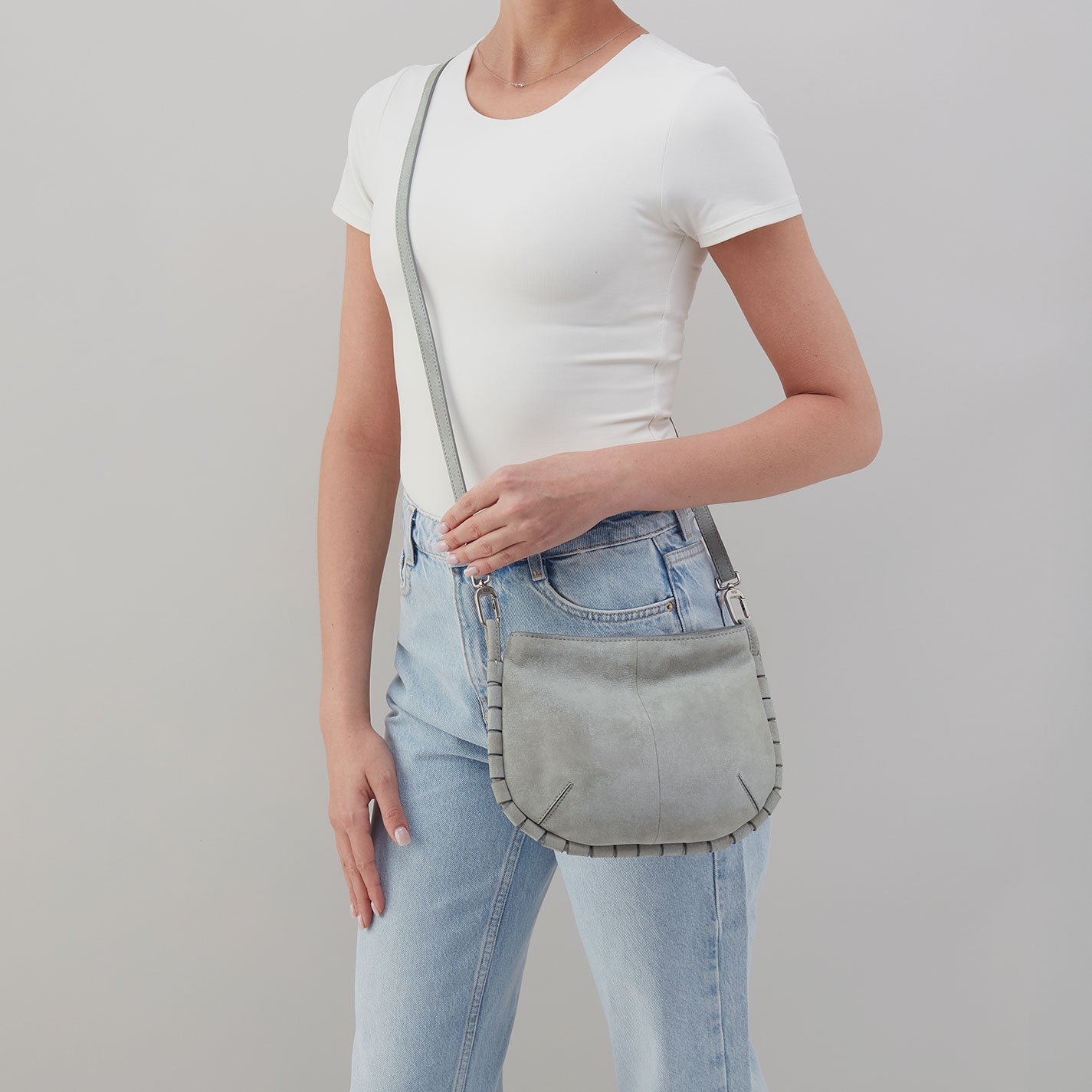 Phoebe Crossbody In Buffed Leather - Misty Harbor - Image 2