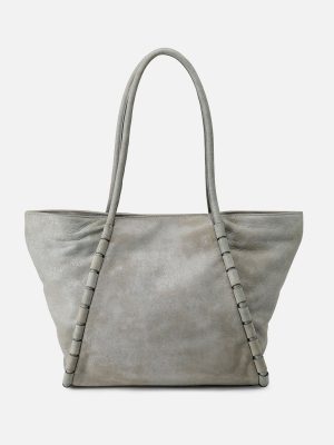 Phoebe Tote In Buffed Leather - Misty Harbor