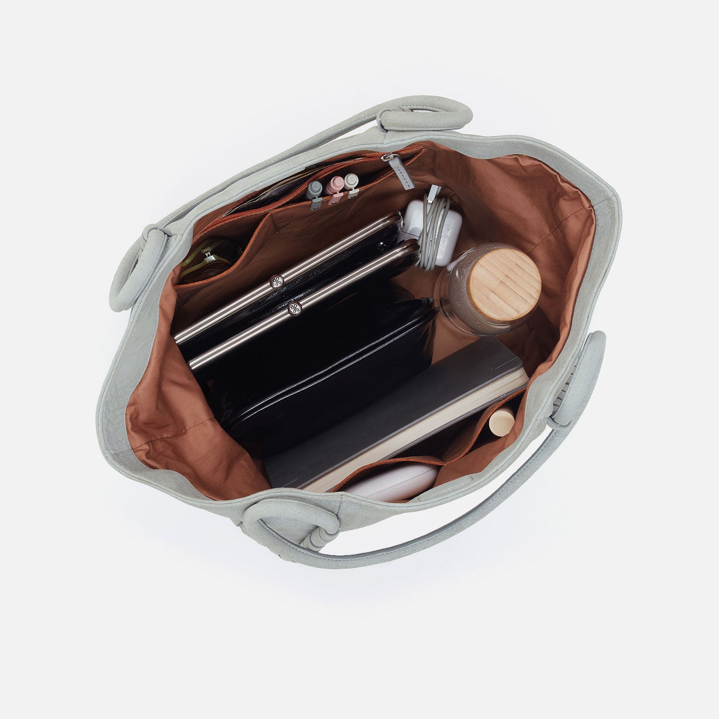 Phoebe Tote In Buffed Leather - Misty Harbor - Image 4