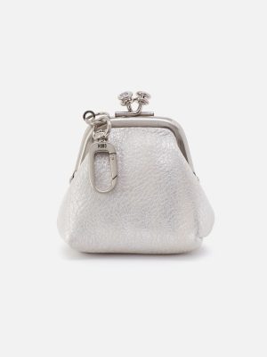 Run Frame Pouch In Metallic Leather - Silver