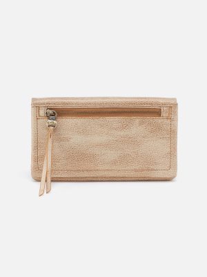 Lumen Continental Wallet in Metallic Leather - Gold Leaf