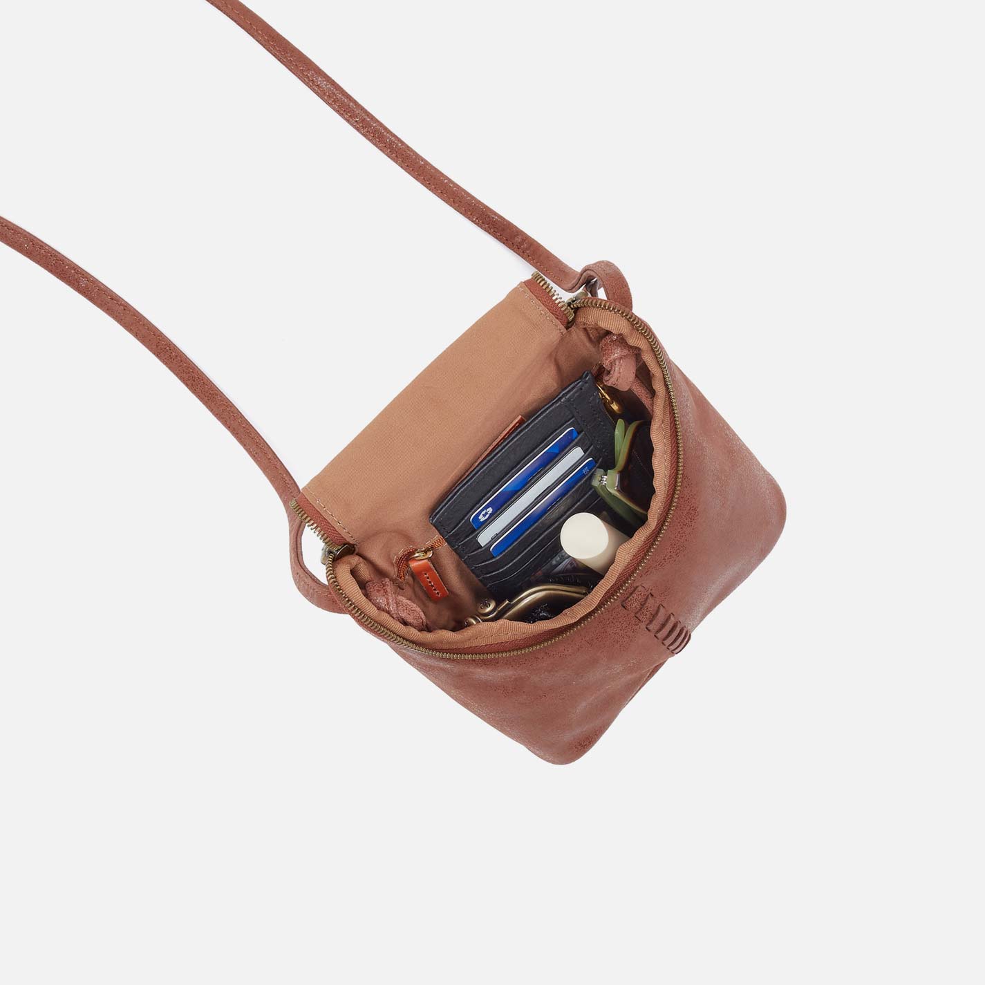 Fern Crossbody in Buffed Leather - Burnished Saddle - Image 3