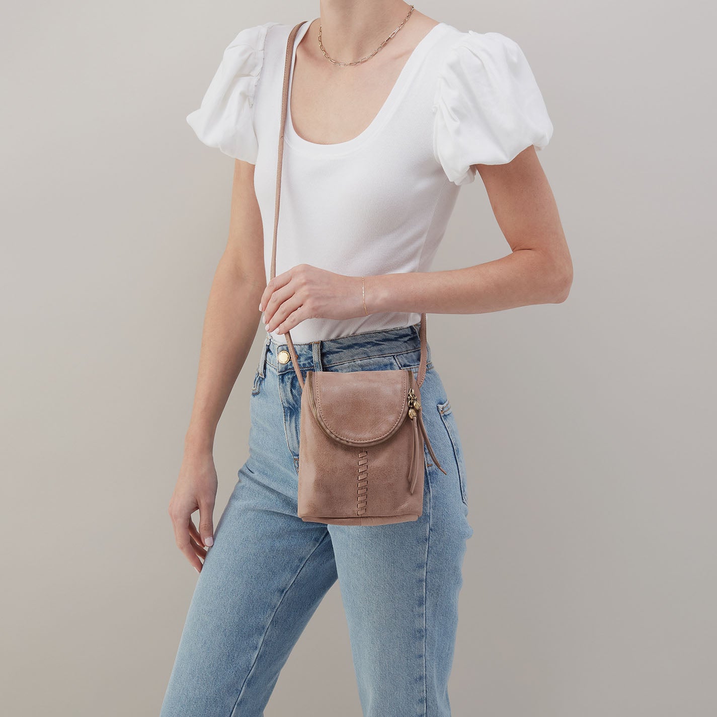 Fern Crossbody in Buffed Leather - Hazel - Image 2