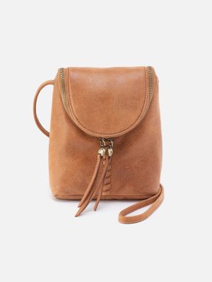 Fern Crossbody In Buffed Leather - Whiskey