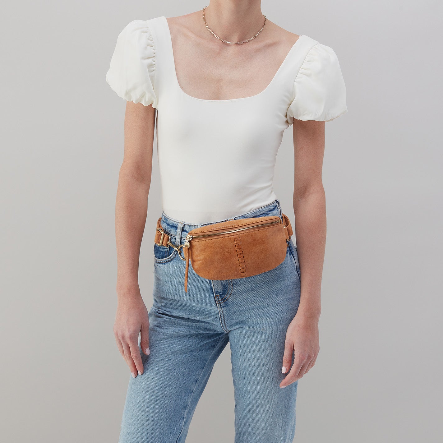 Fern Belt Bag In Buffed Leather - Whiskey - Image 5