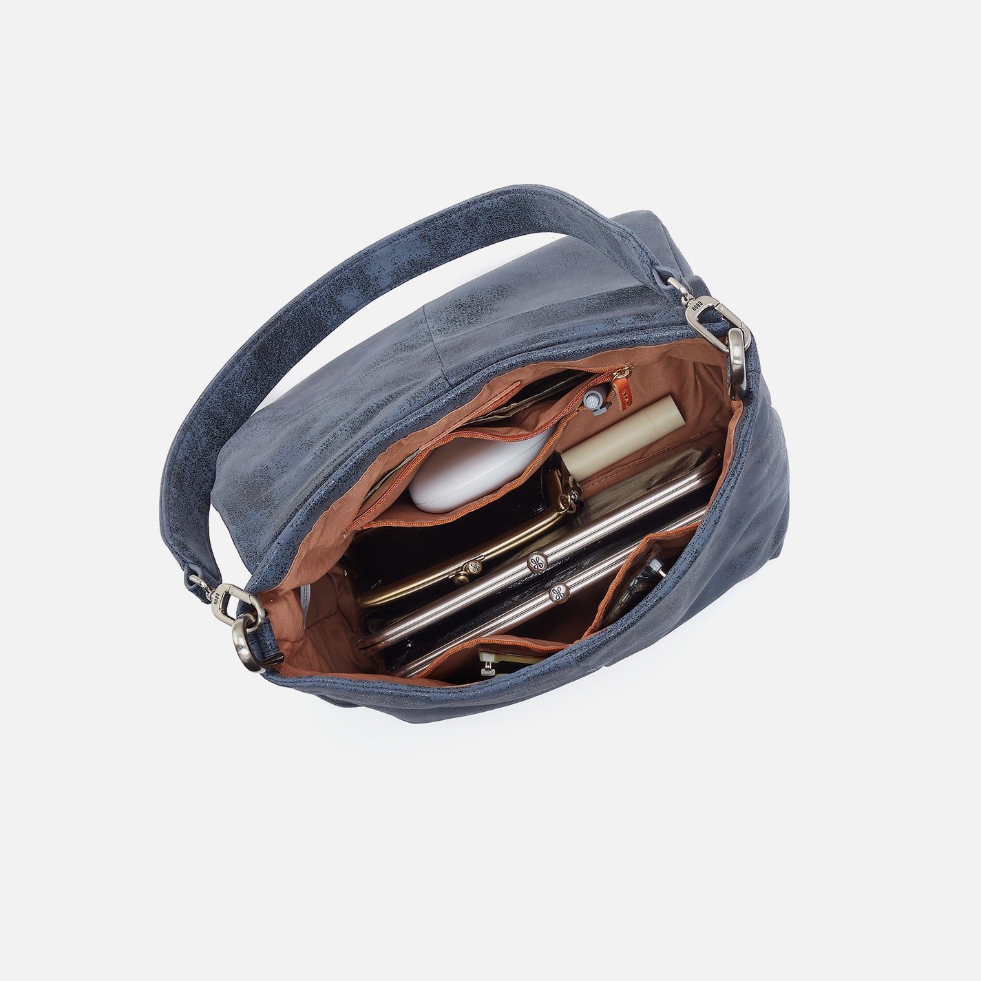 Harley Convertible Shoulder Bag in Buffed Leather - Indigo Sky - Image 3