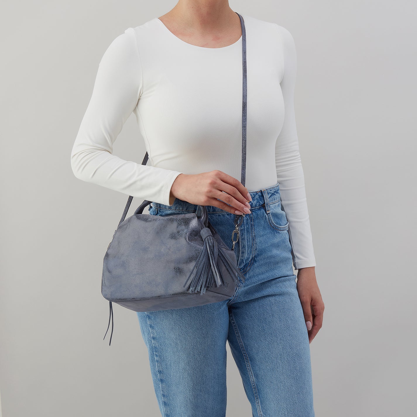 Darling Small Satchel in Buffed Leather - Indigo Sky - Image 3