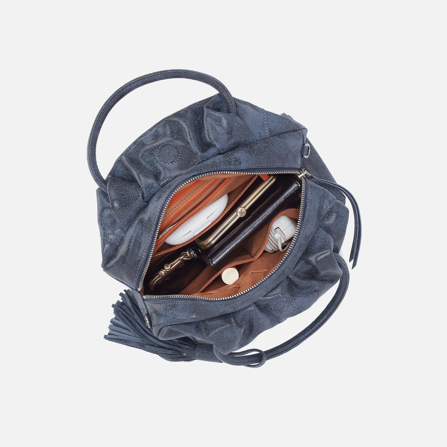 Darling Small Satchel in Buffed Leather - Indigo Sky - Image 4