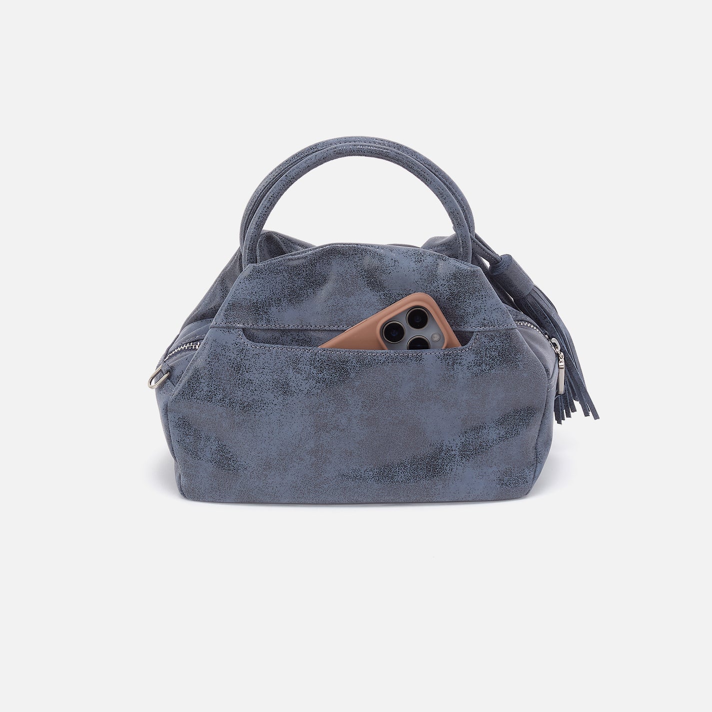 Darling Small Satchel in Buffed Leather - Indigo Sky - Image 5