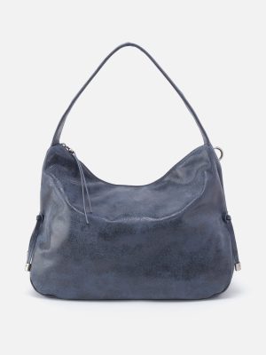 Kori Hobo in Buffed Leather - Indigo Sky