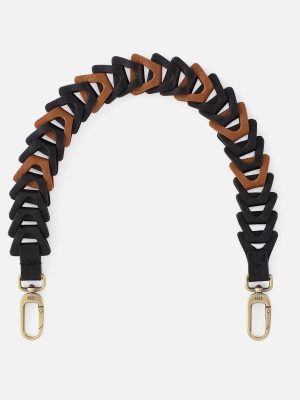 Petty Leather Link Strap in Pebbled Leather - Black