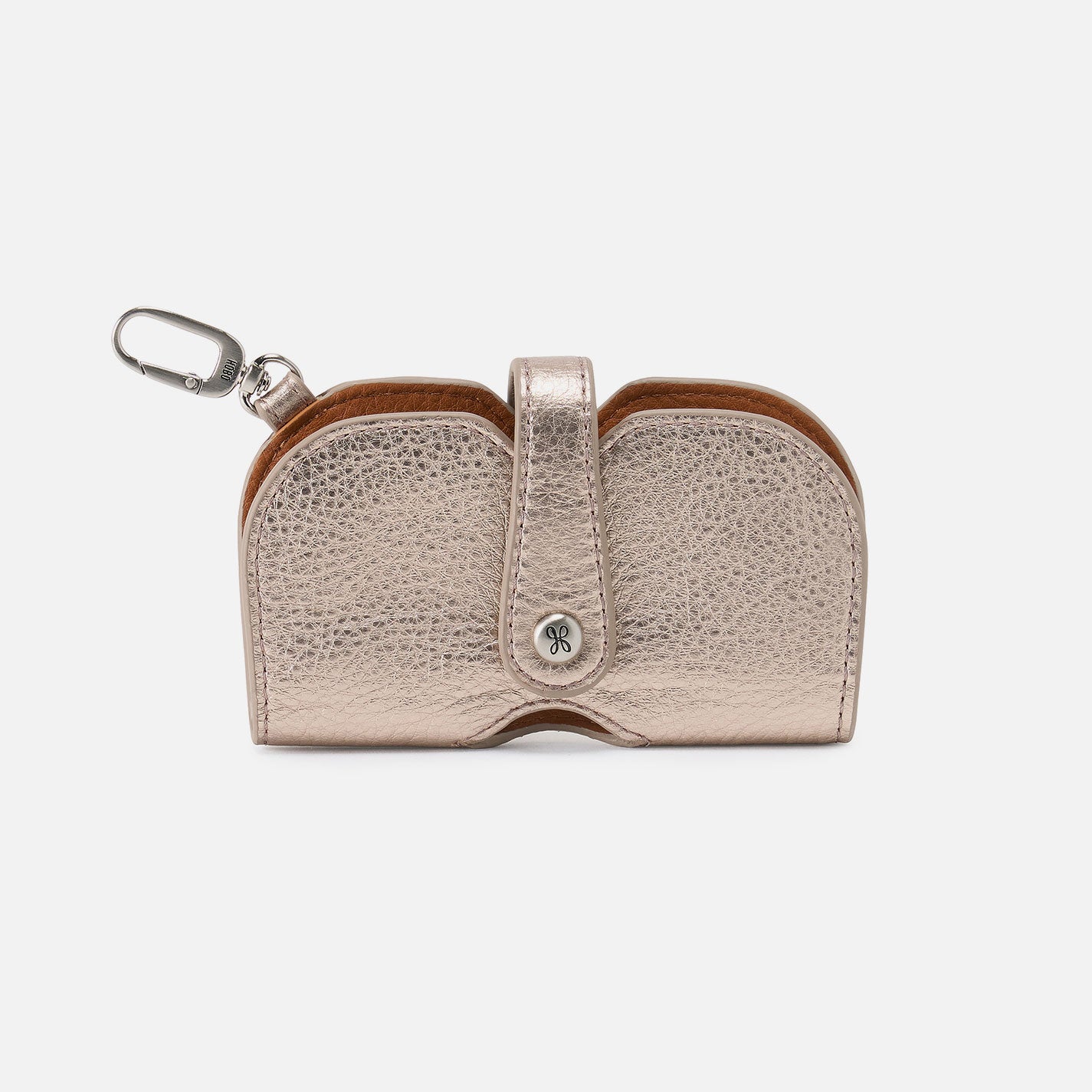 Blink Glasses Holder In Metallic Leather - Cameo Quartz