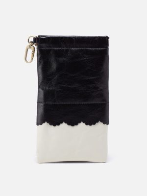 Facile Eyeglass Case In Polished Leather - Black Colorblock