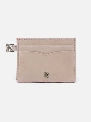 Charmed Card Case in Aniline Gloss Leather - Stone Gloss