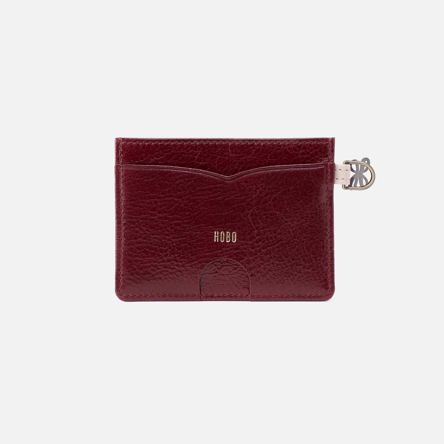 Charmed Card Case in Aniline Gloss Leather - Stone Gloss - Image 2