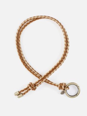 Lasso Lanyard Fob in Polished Leather - Truffle