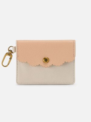 Tabby Flap Card Case In Pebbled Leather - Birch