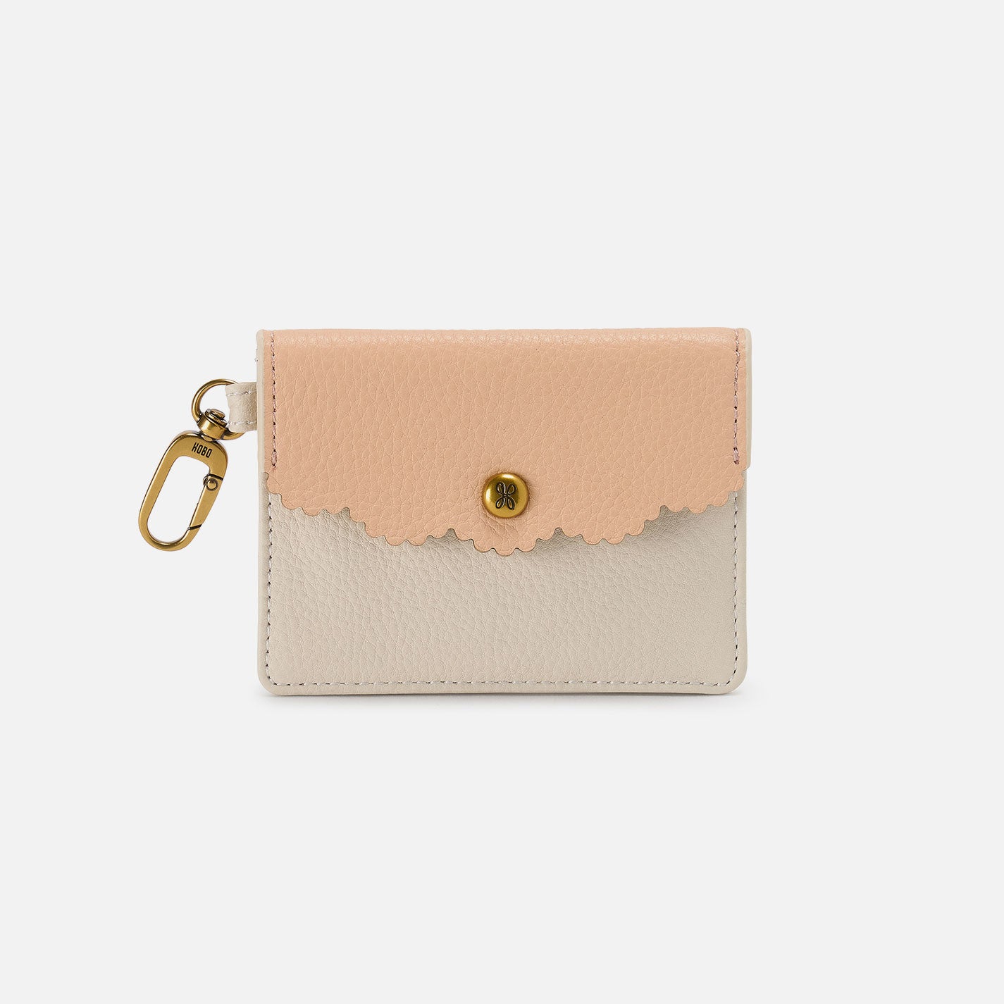 Tabby Flap Card Case In Pebbled Leather - Birch