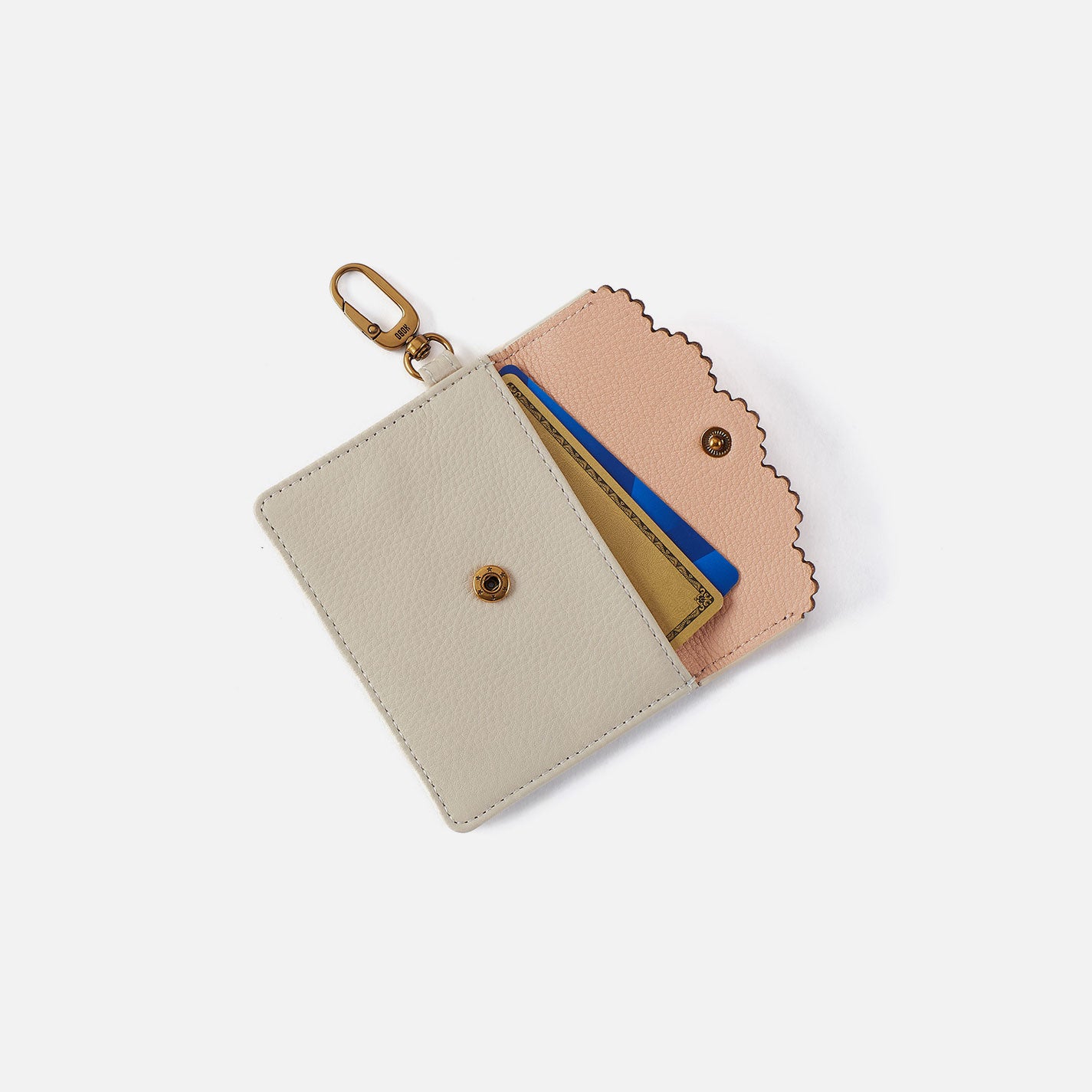 Tabby Flap Card Case In Pebbled Leather - Birch - Image 3