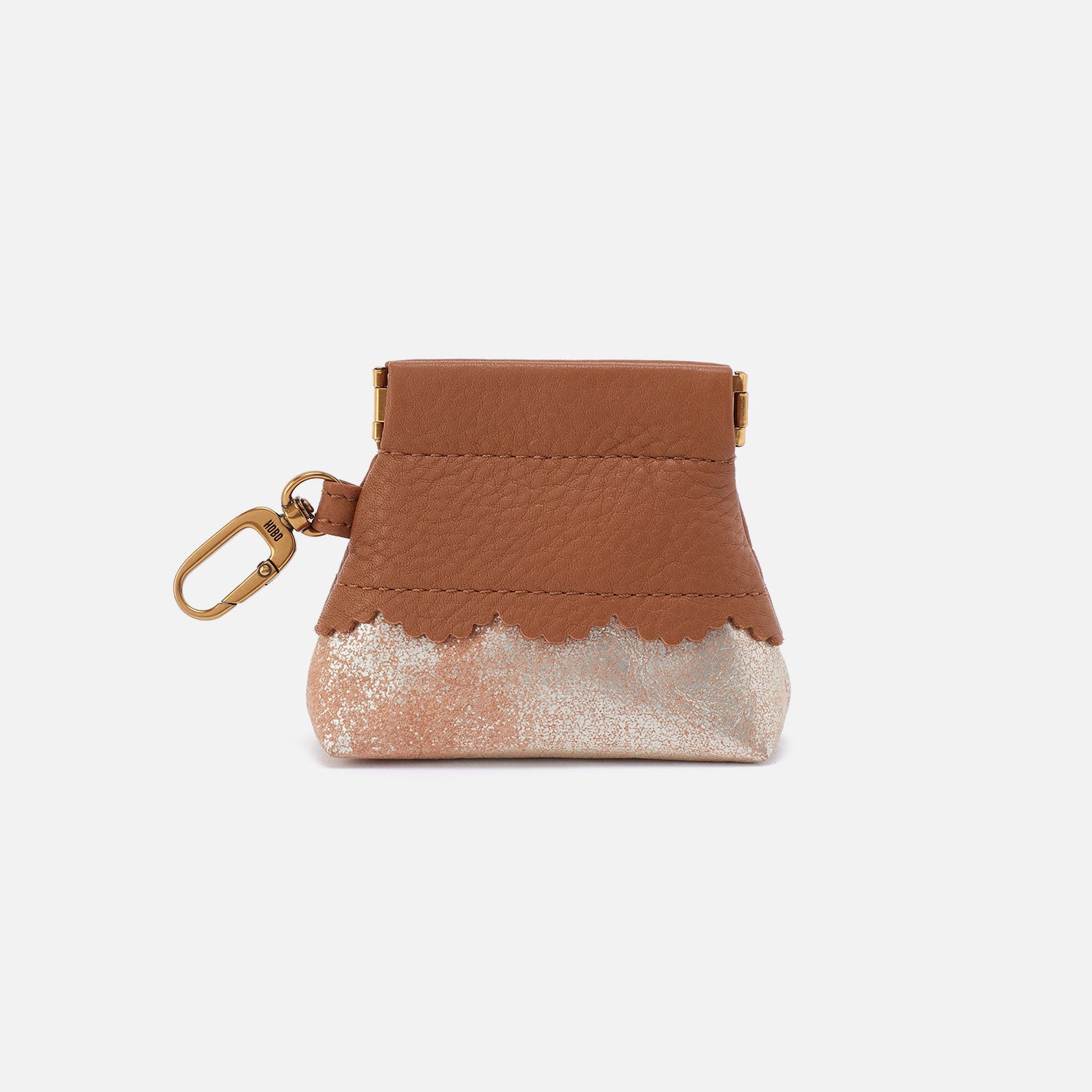 Tabby Earbud Case In Pebbled Leather - Warm Honey