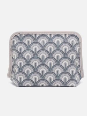 Beauty Cosmetic Pouch In Coated Canvas - Grey Dawn