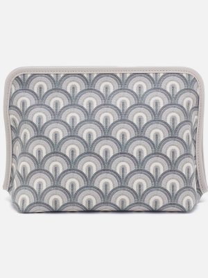 Beauty Large Cosmetic Pouch In Coated Canvas - Grey Dawn