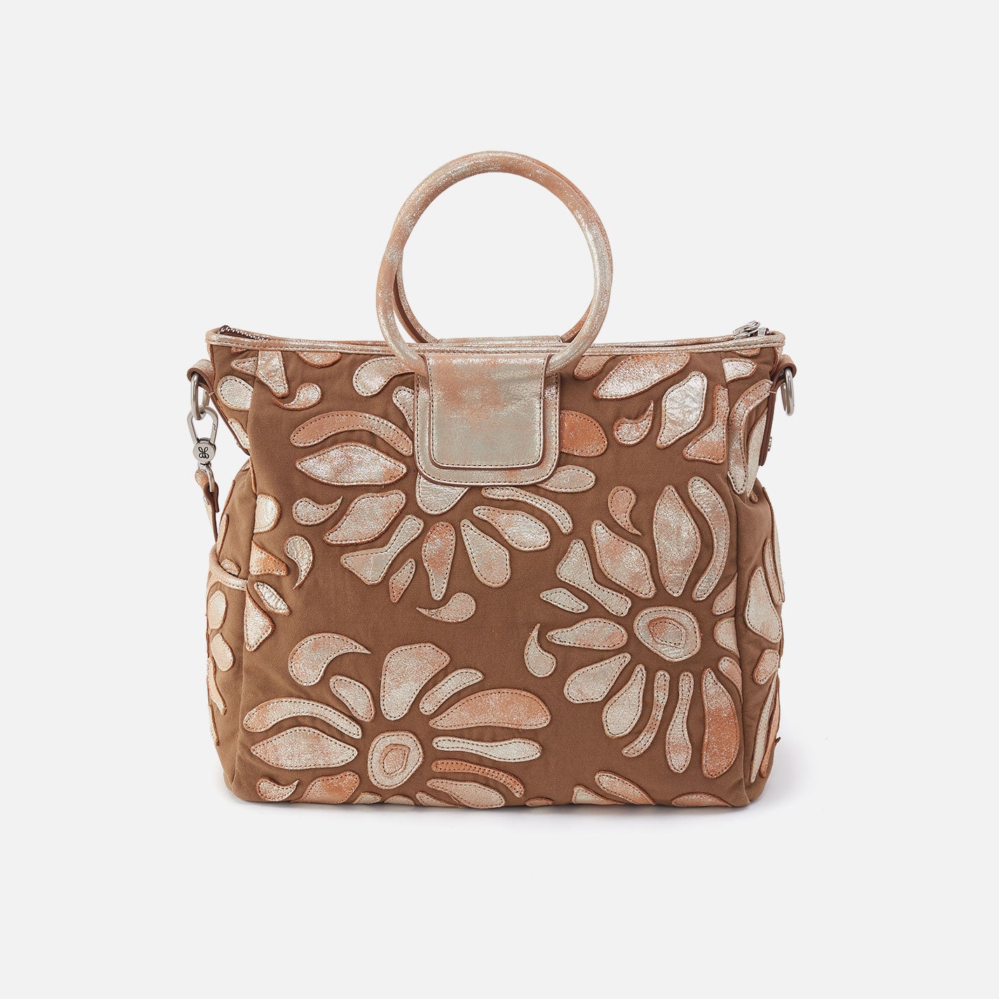 Sheila Large Satchel In Canvas - Saddle Stardust Overlay - Image 4