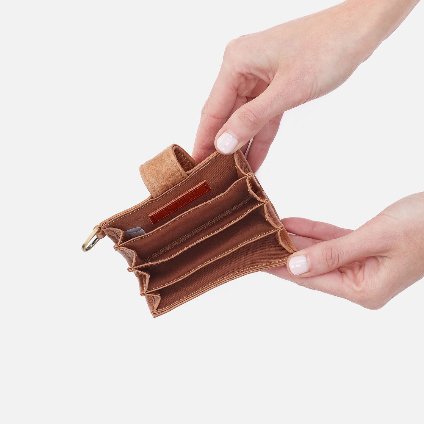 Jean Accordion Card Case In Tooled Embossed Leather - Saddle Tooled Emboss - Image 2