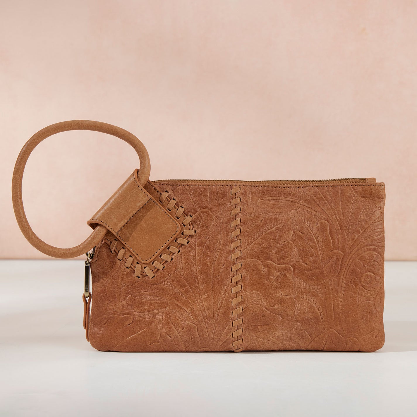 Sable Wristlet In Tooled Embossed Leather - Saddle Tooled Emboss - Image 2