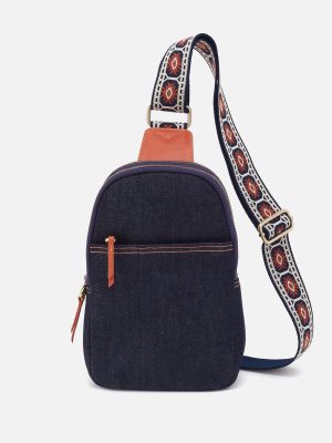 Cass Sling In Denim Fabric - Dark Denim