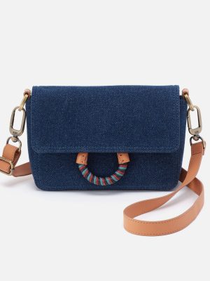 Sheila Swift Crossbody In Denim Fabric - Dark Denim