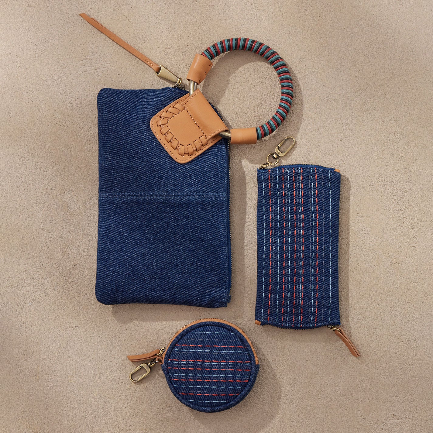 Spark Double Eyeglass Case In Denim Fabric - Dark Denim - Image 4