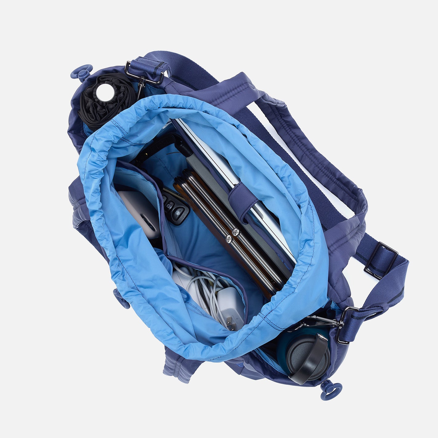 ALL IN ONE Tote in CaRefiber recycled nylon - Ocean - Image 3