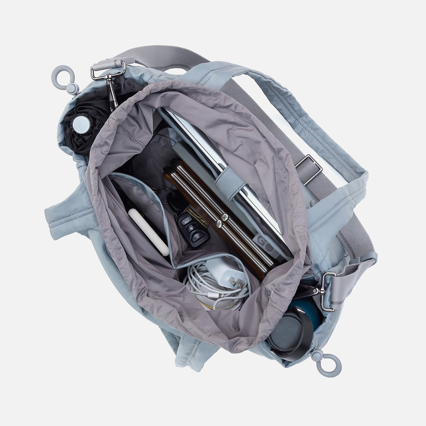 ALL IN ONE Tote in CaRefiber recycled nylon - Stone - Image 2