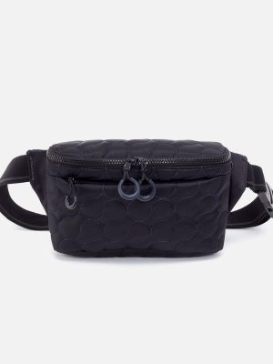 BE HOLD Quilted Belt Bag in CaRefiber recycled nylon - Jet with Ocean Quilt