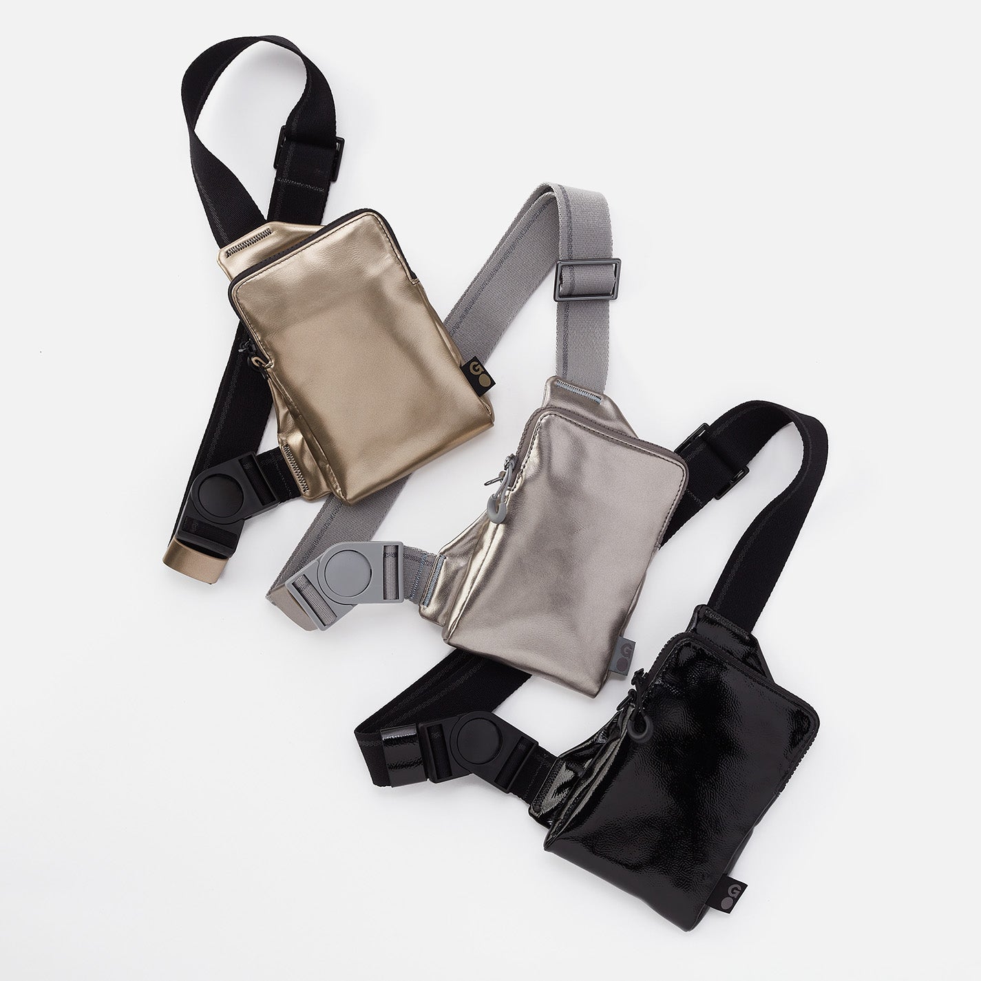 DIALED IN Phone Bag in EverShine nylon - Coffee Gold Metallic - Image 4